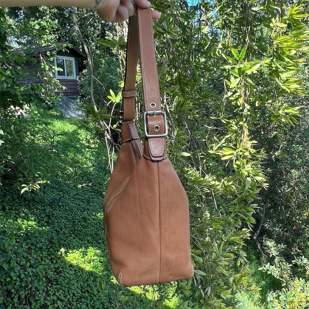 COACH Vintage Y2K British Tan Ergo Hobo Shoulder Bag Silver Hardware AUTHENTIC - Picture 8 of 13